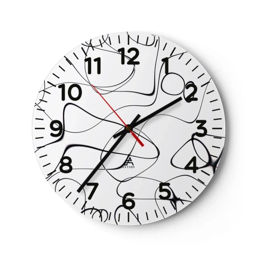 Wall clock - Clock on glass - Life Paths, Trails of Fortune - 30x30 cm