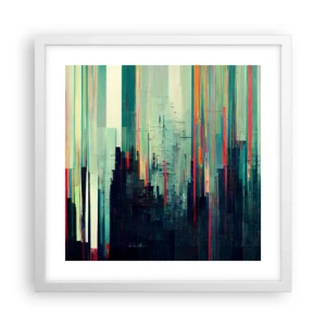 Poster in white frmae - Futuristic City - 40x40 cm