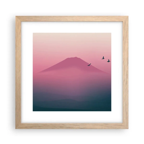 Poster in light oak frame - Wanderers above Clouds - 30x30 cm