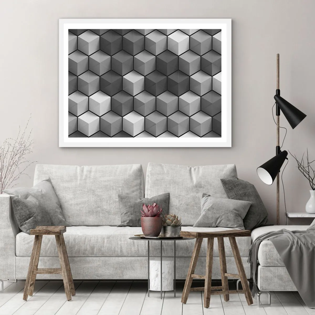 Poster in white frmae - Cubist Jigsaw - 40x30 cm