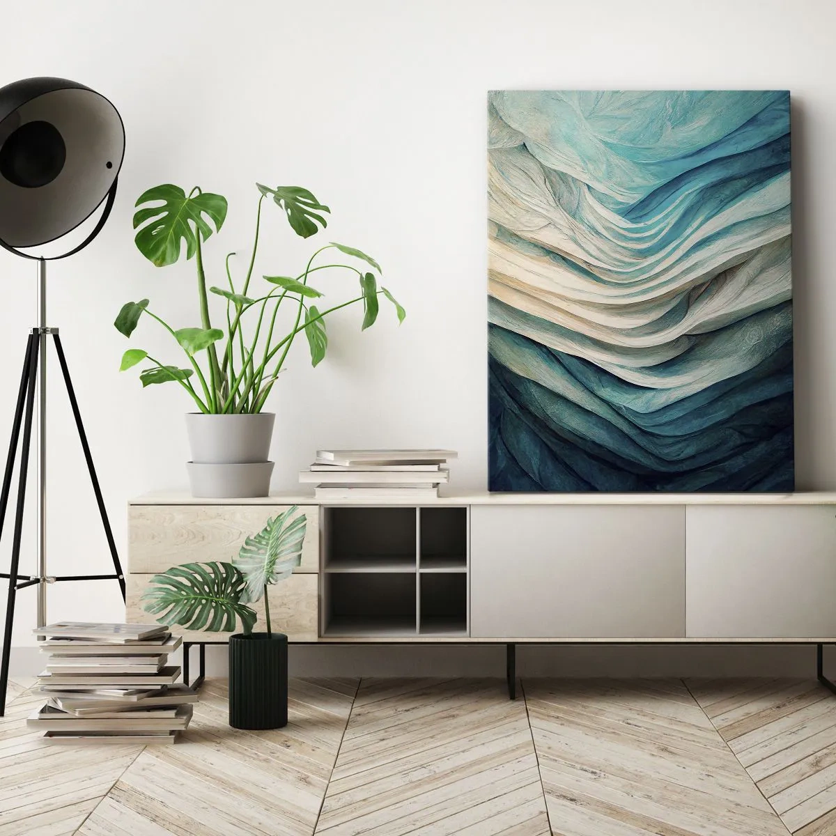 Canvas picture - Blue Insatiability - 55x100 cm