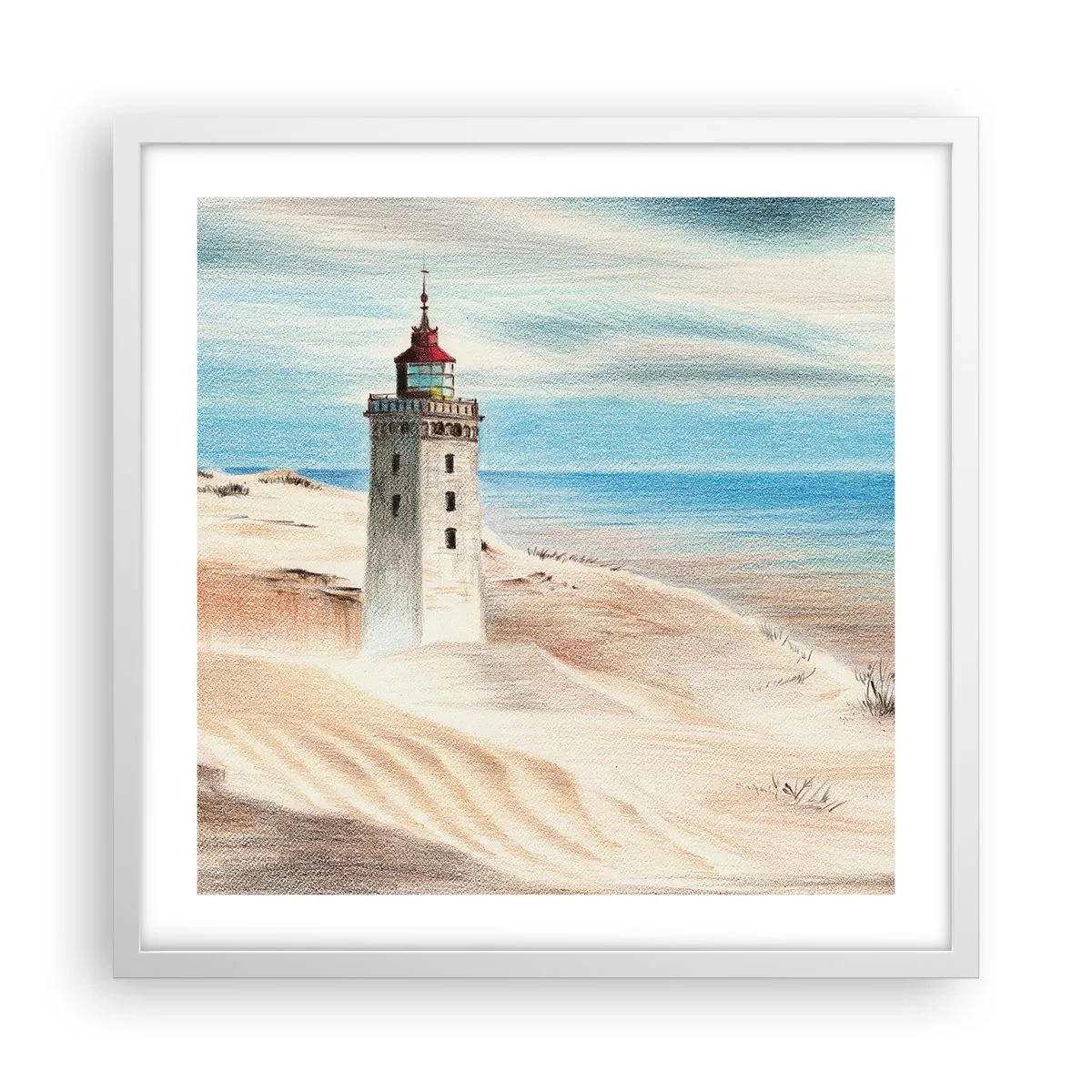 Poster in white frmae - Always Staring at the Sea - 50x50 cm