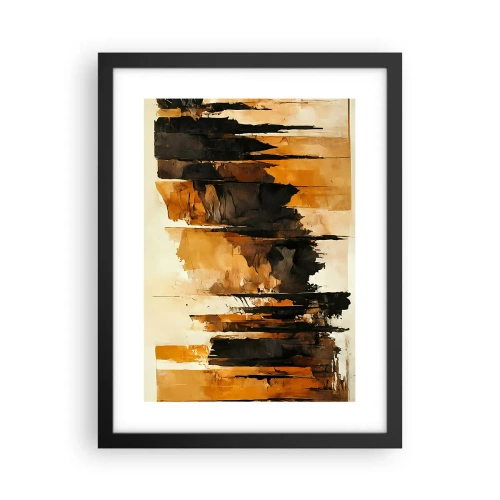 Poster in black frame - Harmony of Black and Gold - 30x40 cm