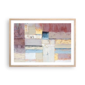 Poster in light oak frame - Calm of Geometry - 70x50 cm