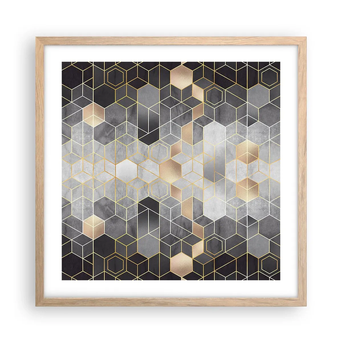 Poster in light oak frame - Diamond Composition - 50x50 cm