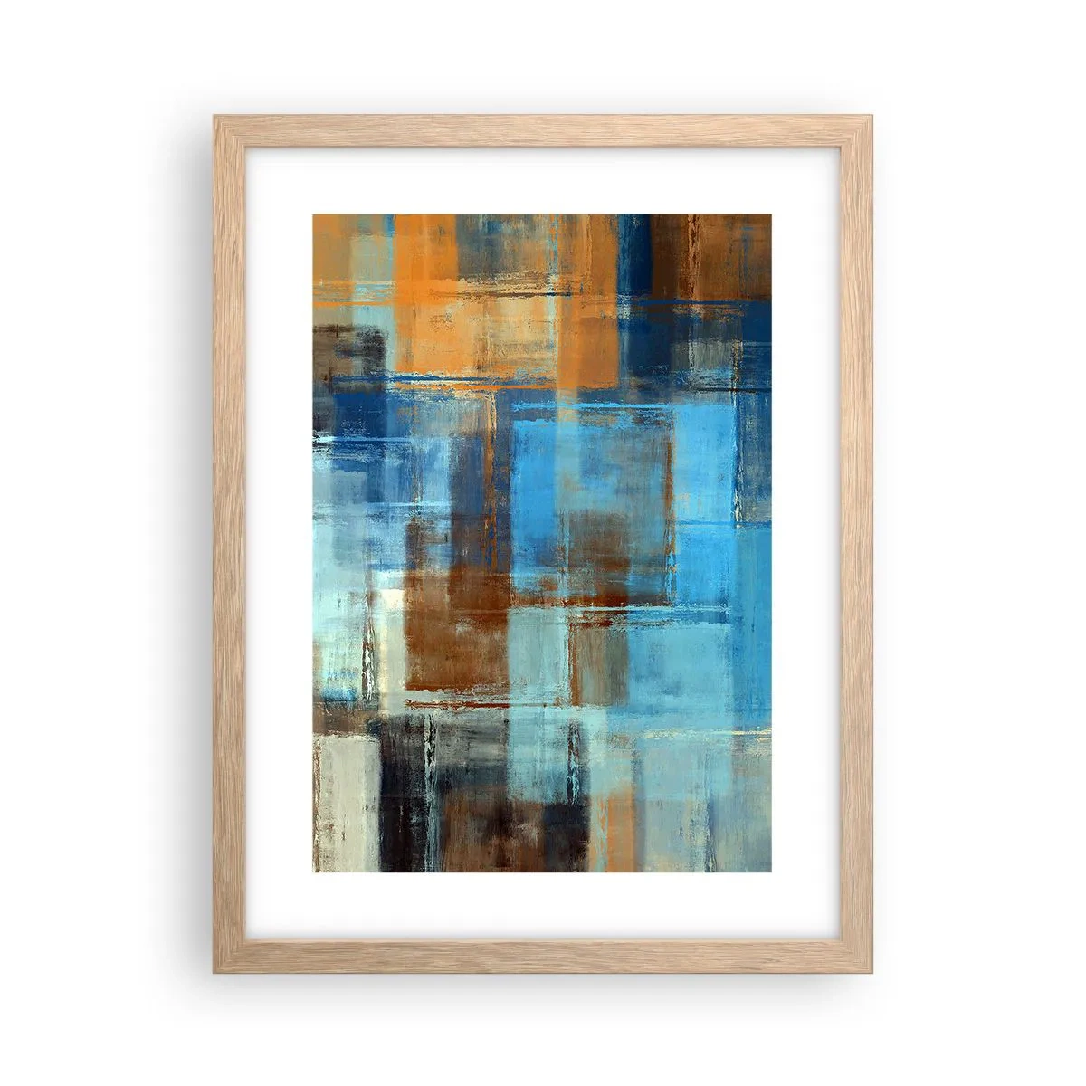 Poster in light oak frame - Through Blue Curtain - 30x40 cm
