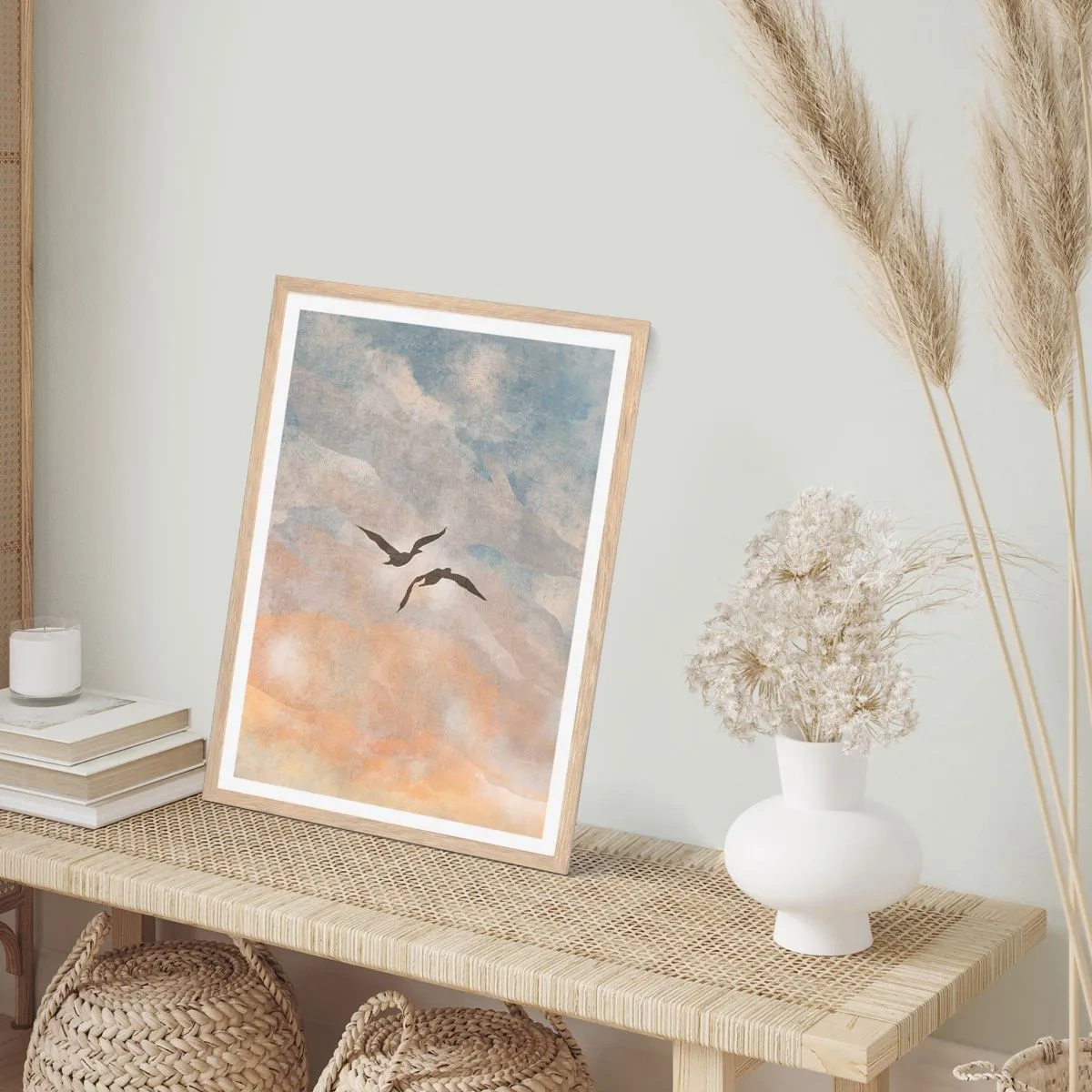 Poster in light oak frame - Sky-high Dance - 70x100 cm