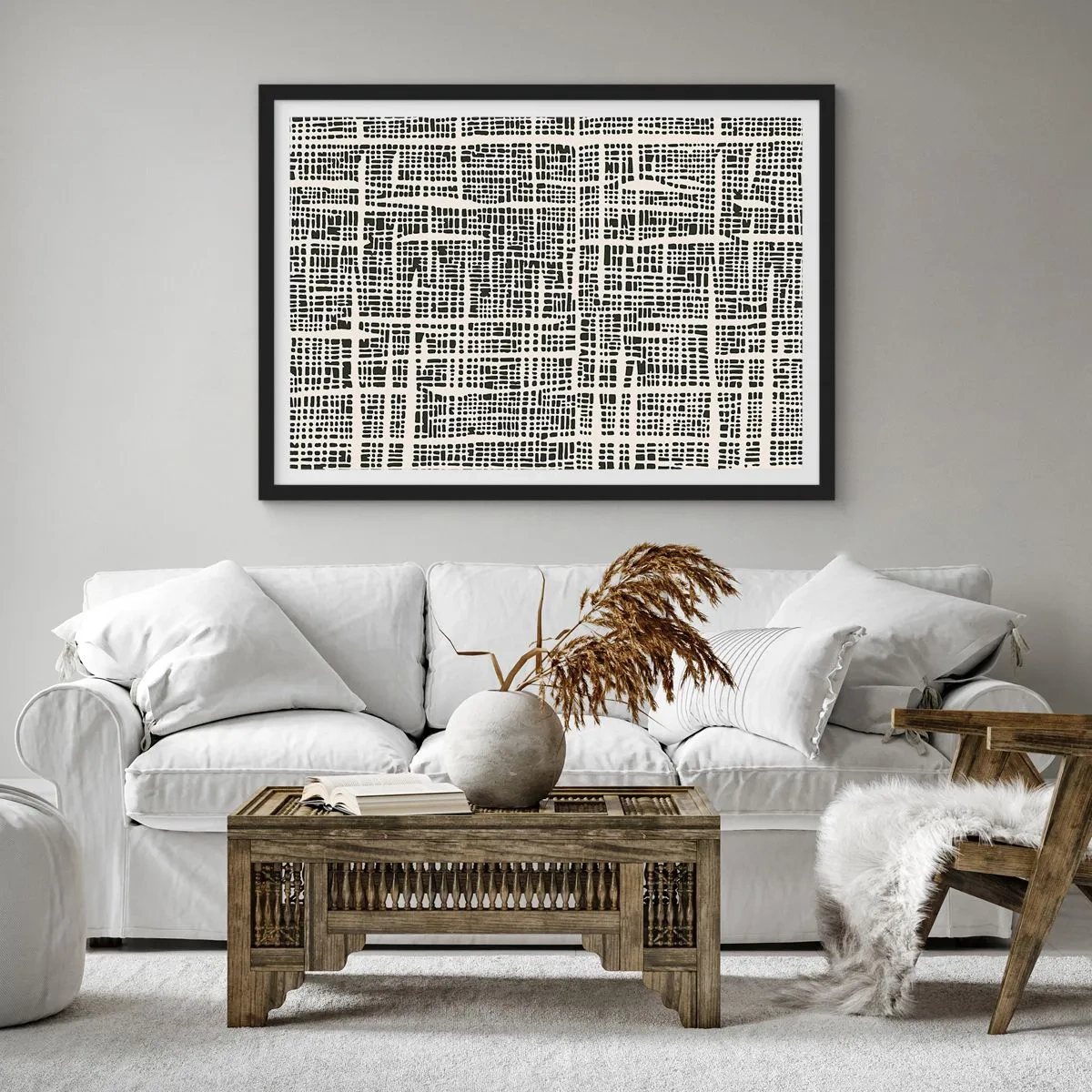 Poster in black frame - Woven Composition - 91x61 cm