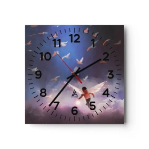 Wall clock - Clock on glass - You Need to Have Imagination and Courage - 30x30 cm