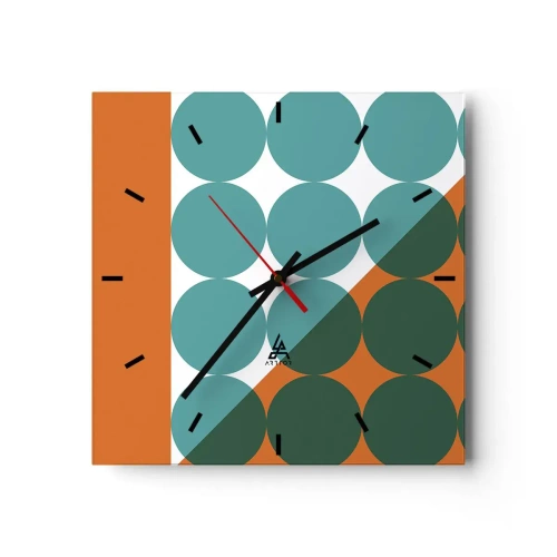 Wall clock - Clock on glass - Upwards and Diagonally - 40x40 cm