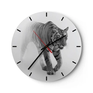 Wall clock - Clock on glass - Crouching in Fog - 40x40 cm