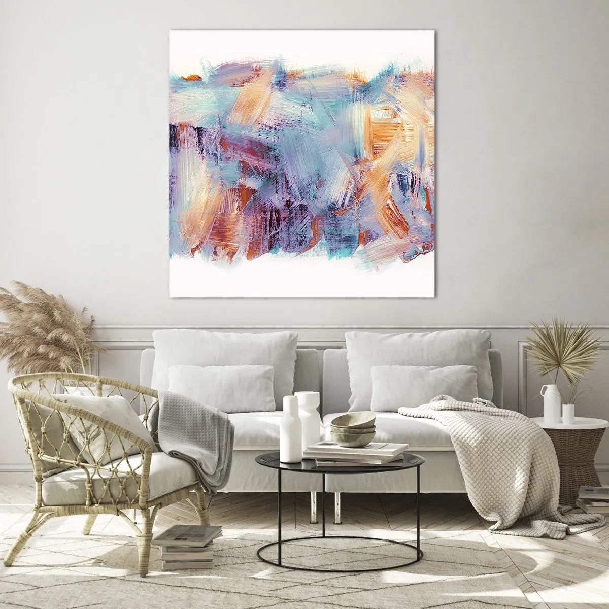 Glass picture - Colourful Mess - 40x40 cm