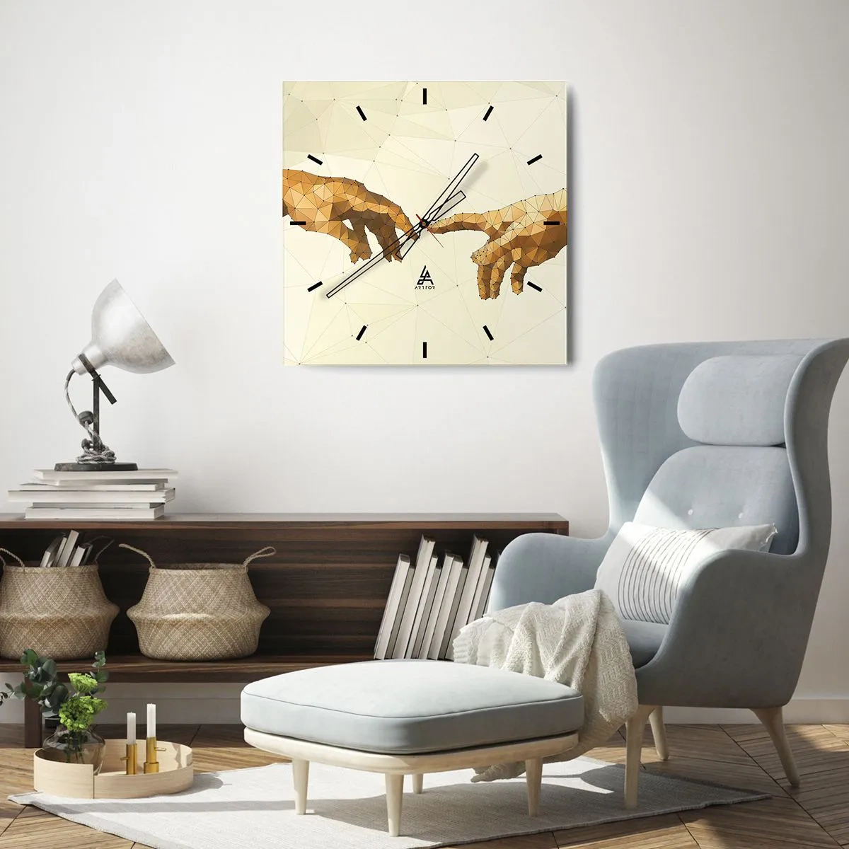 Wall clock - Clock on glass - God's Geometry - 30x30 cm