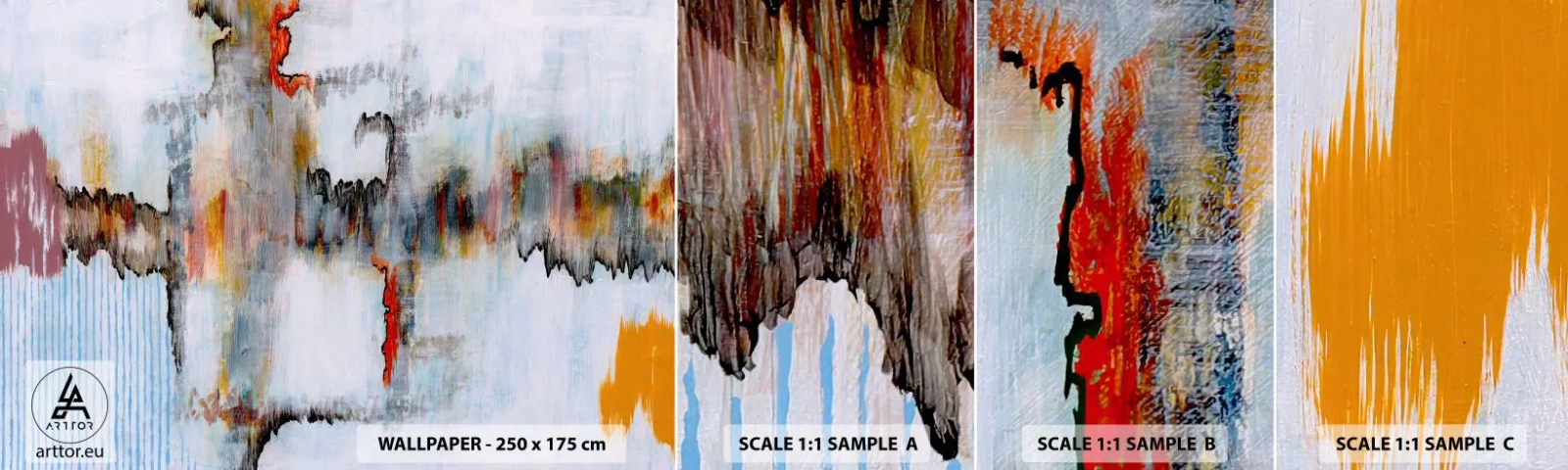 Photo Wallpaper Sample Standard Eco - With a Stick on Water - Abstraction, Piece, Modern Pattern - 100x30 cm