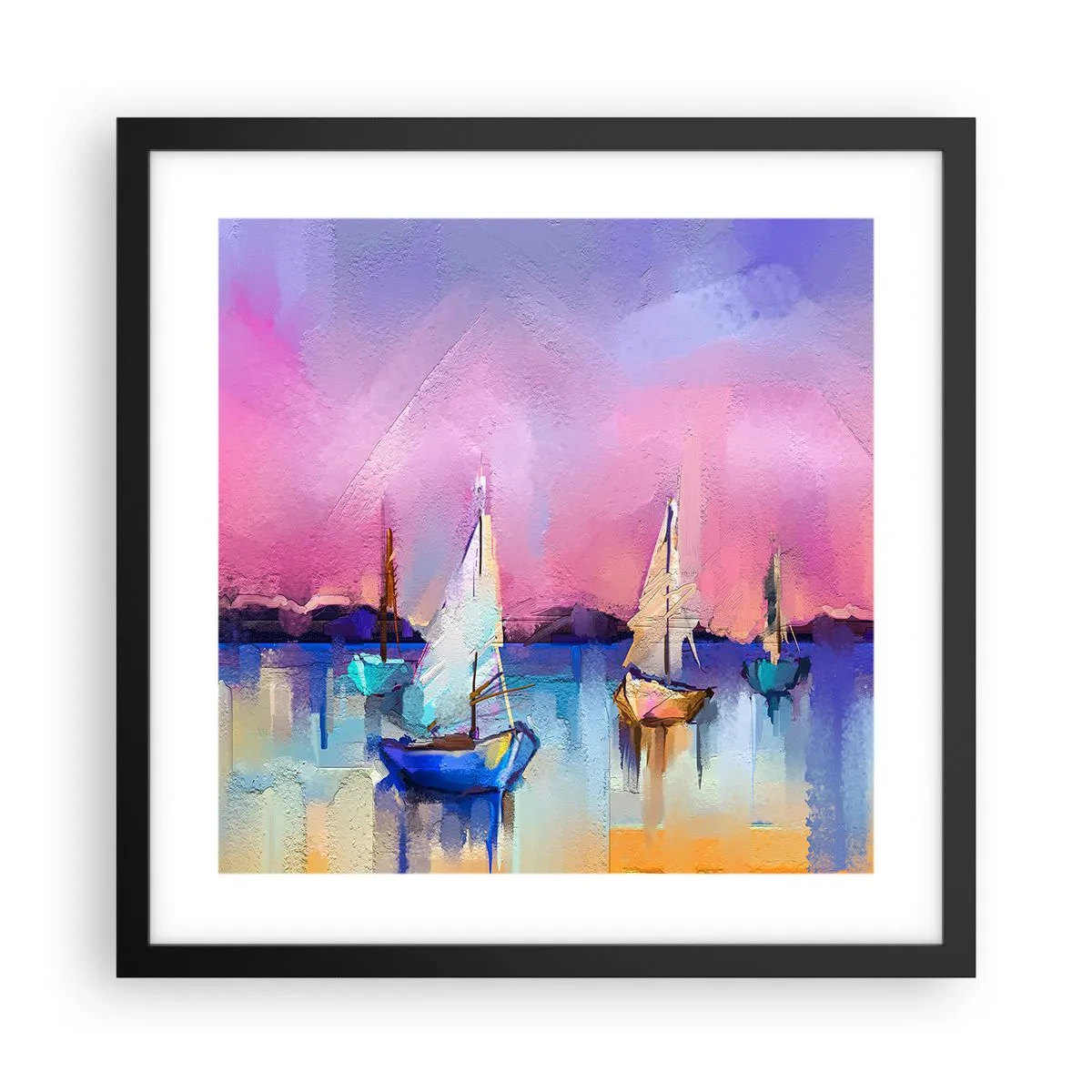 Poster in black frame - Direction: High Sees - 40x40 cm