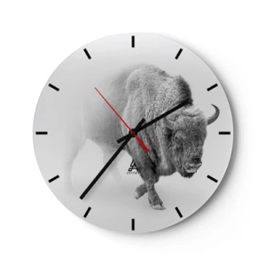 Wall clock - Clock on glass - King of the Prairie - 40x40 cm