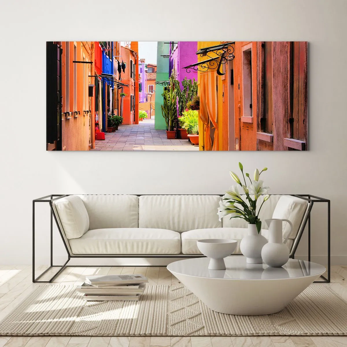 Glass picture - Rainbow Alley - 120x50 cm