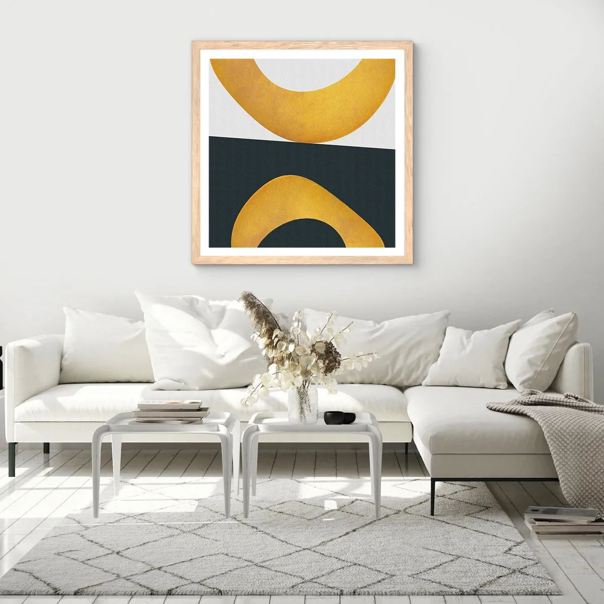 Poster in light oak frame - First Of All: Gold - 30x30 cm