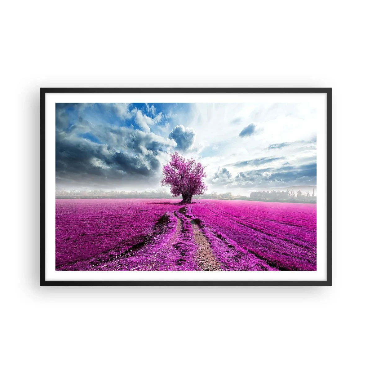 Poster in black frame - Heathland Charm - 91x61 cm