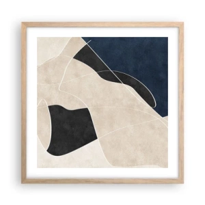 Poster in light oak frame - Abstract Composition - Contrast of Colours - 50x50 cm