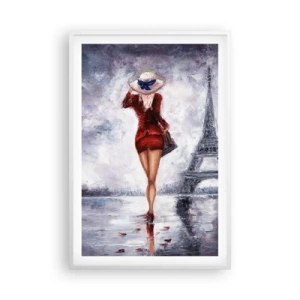 Poster in white frmae - Parisian Symbols - 61x91 cm