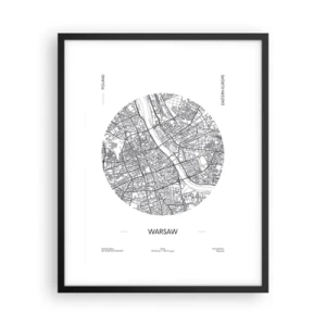 Poster in black frame - Anatomy of Warsaw - 40x50 cm