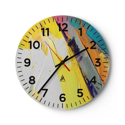 Wall clock - Clock on glass - Anatomy of Light - 40x40 cm