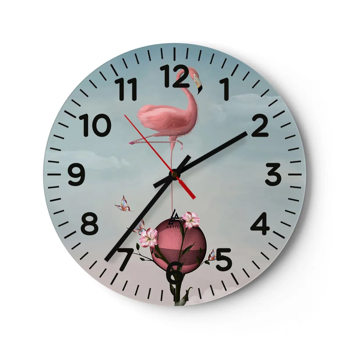 Wall clock - Clock on glass - Allegory of a Basketball - 30x30 cm