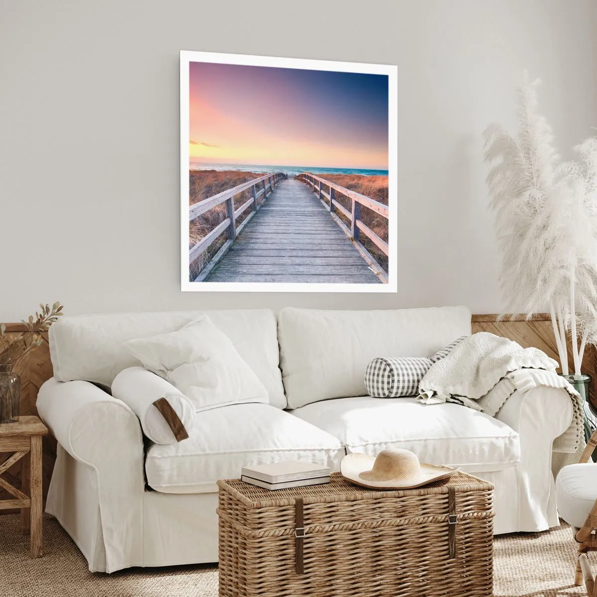 Poster - Baltic Evening Aurora - 40x40 cm