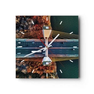 Wall clock - Clock on glass - Behind Seas and Oceans - 30x30 cm