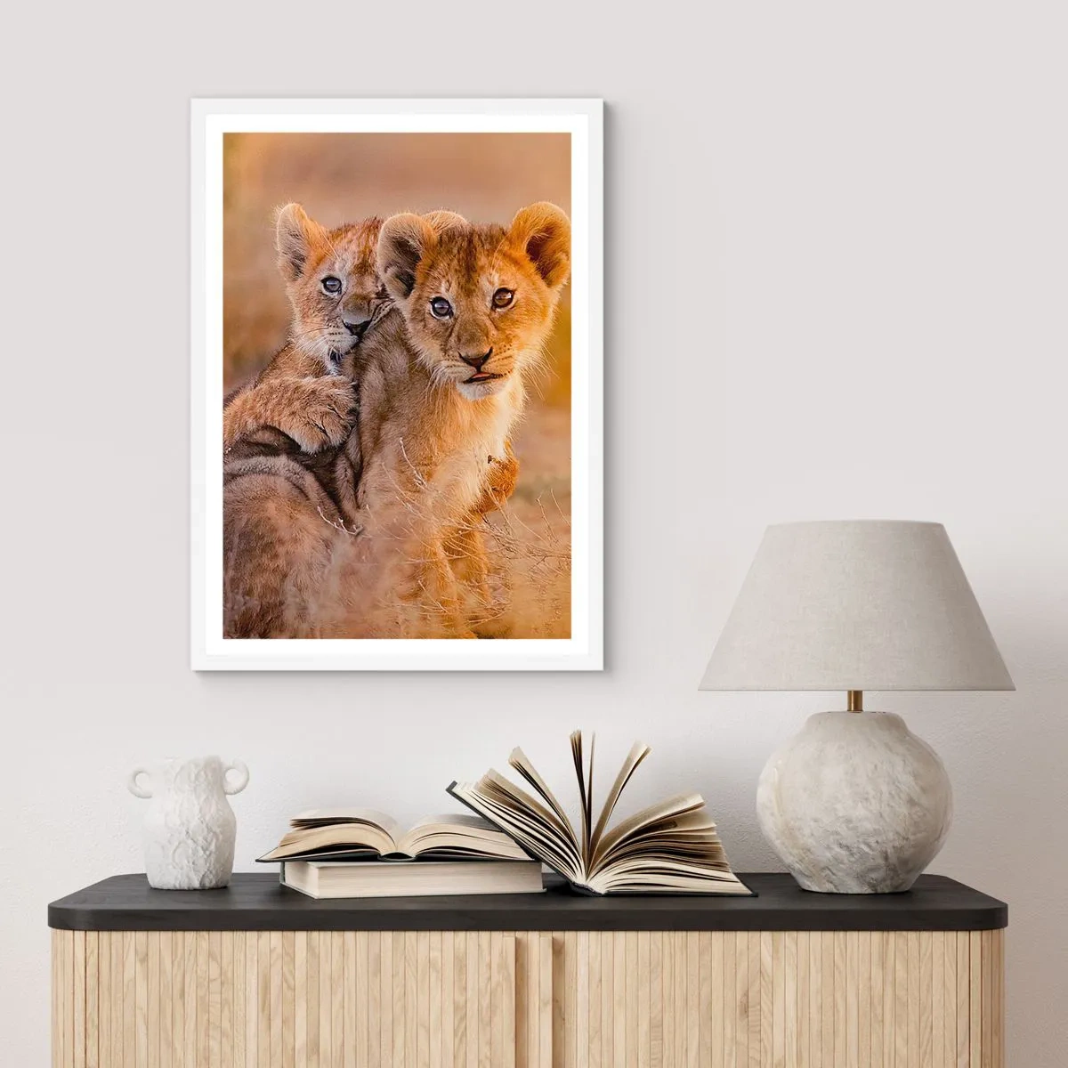 Poster in white frmae - Do Not Disturb! We Are Playing - 70x100 cm