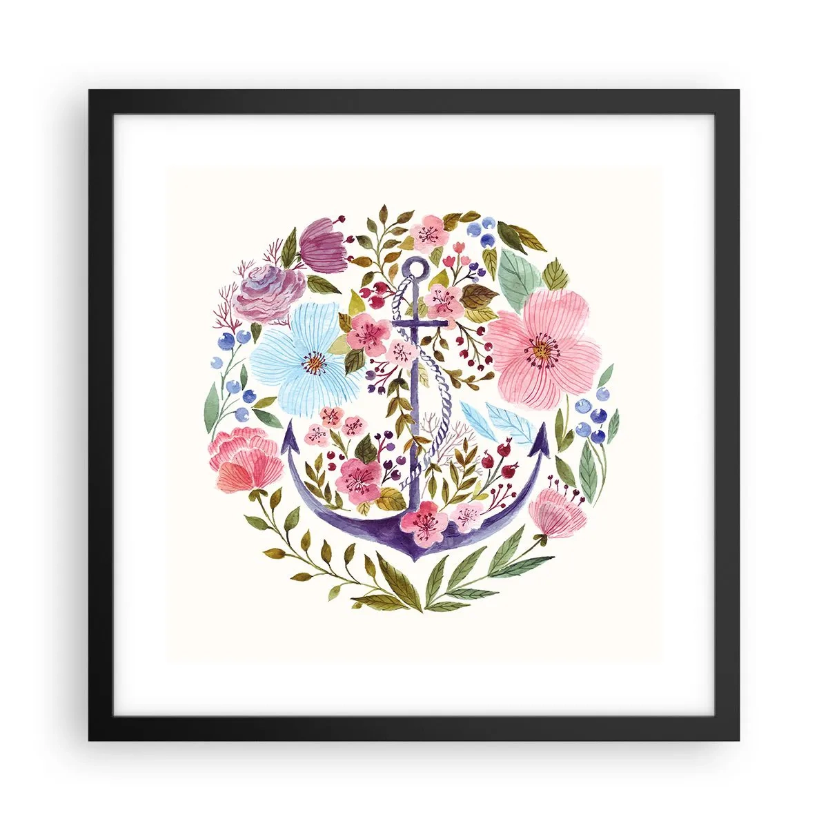 Poster in black frame - Good Dream of a Sailor - 40x40 cm