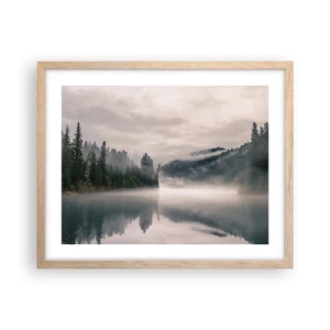 Poster in light oak frame - Musing in the Fog - 50x40 cm