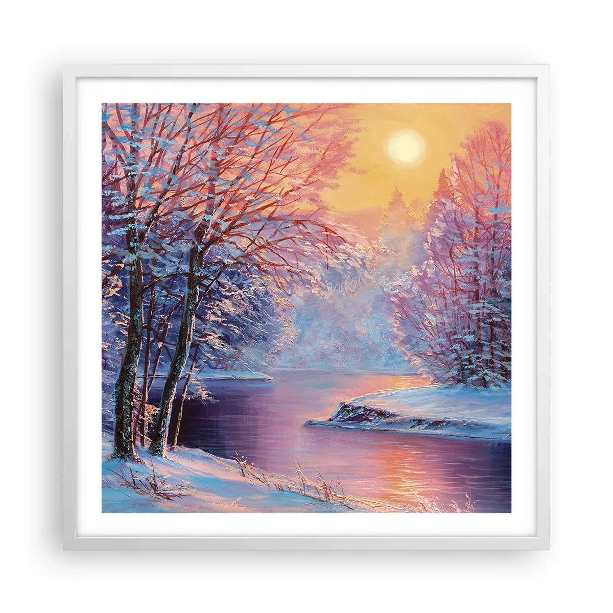 Poster in white frmae - Colours of Winter - 60x60 cm