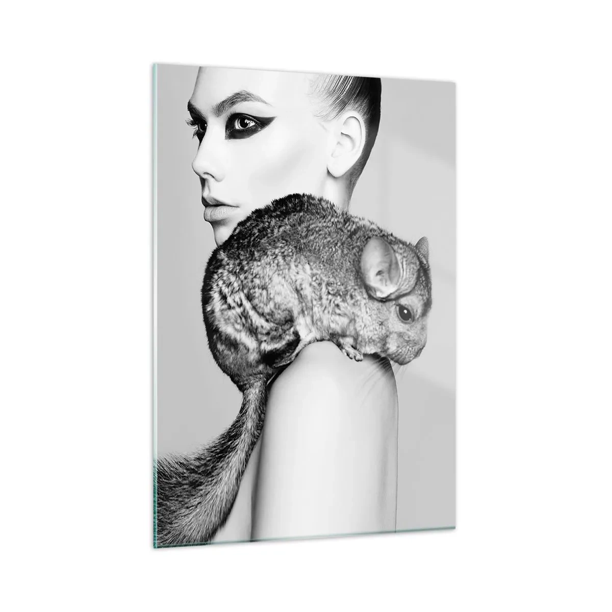 Glass picture - Lady with a Chinchilla - 50x70 cm