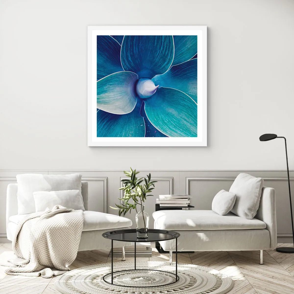 Poster in white frmae - Blue from the Sky - 30x30 cm