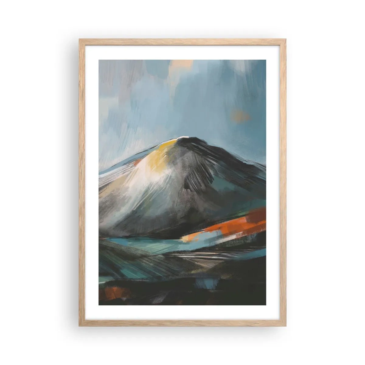 Poster in light oak frame - Raw and Beautiful - 50x70 cm