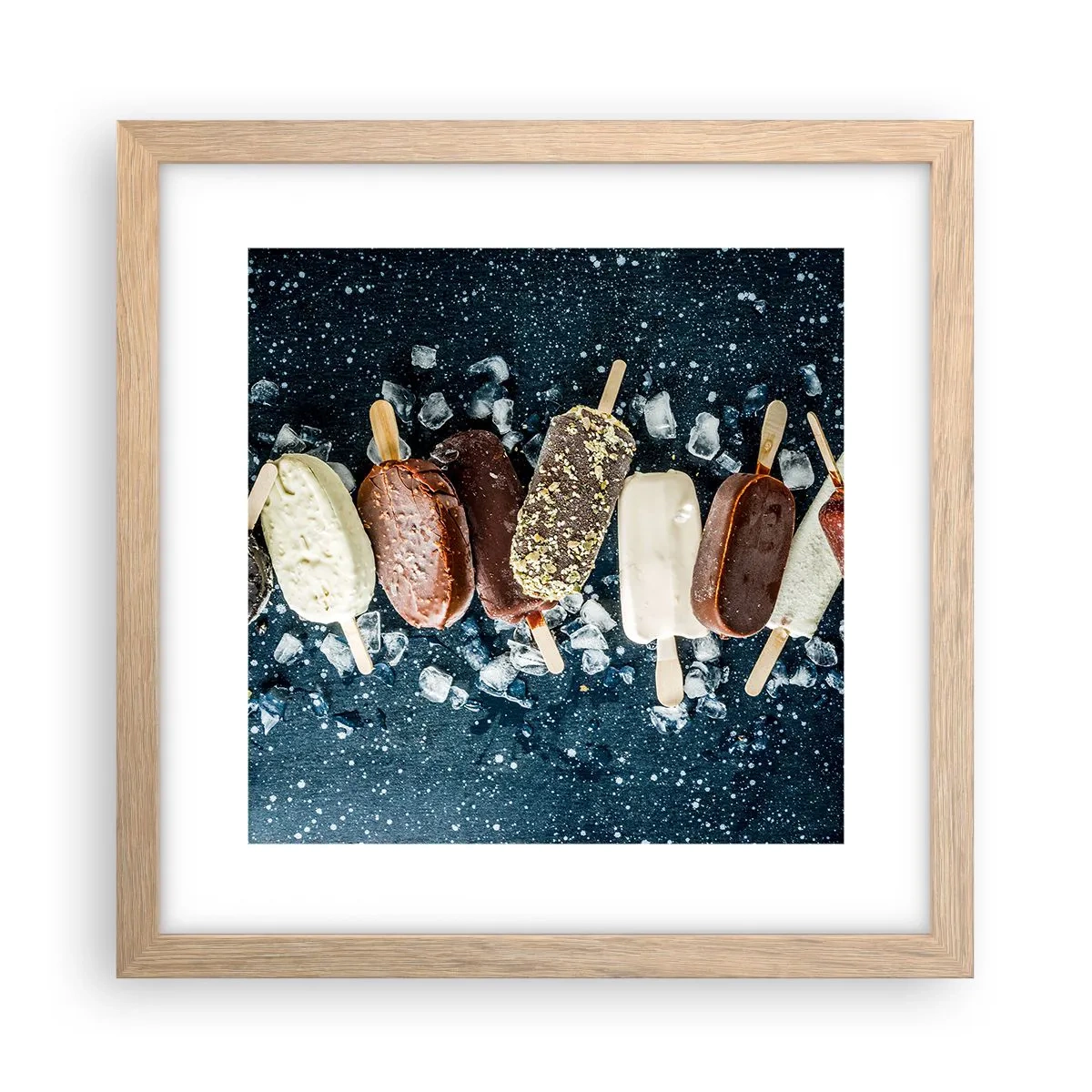 Poster in light oak frame - Taste of the Hot Summer - 30x30 cm