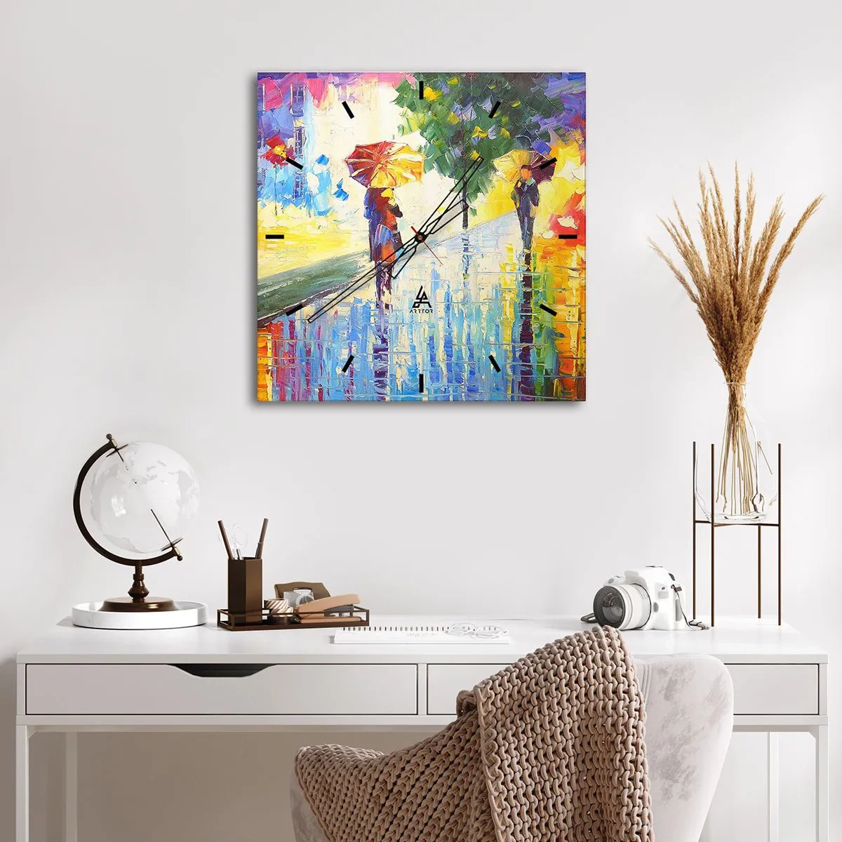 Wall clock - Clock on glass - And All Is Clear - 40x40 cm