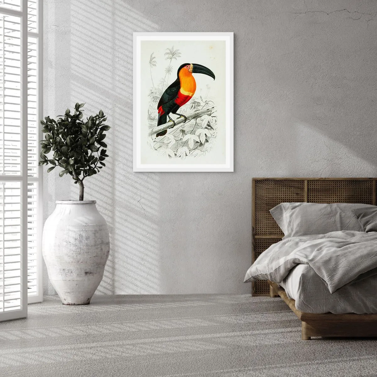 Poster in white frmae - Bird Colours - 40x50 cm
