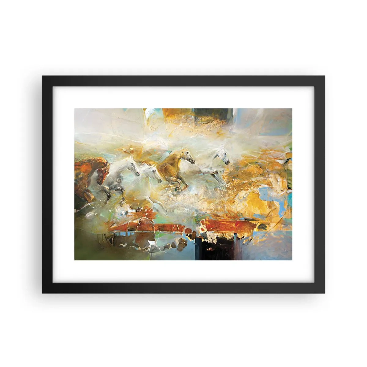 Poster in black frame - Gallopping through the World - 40x30 cm