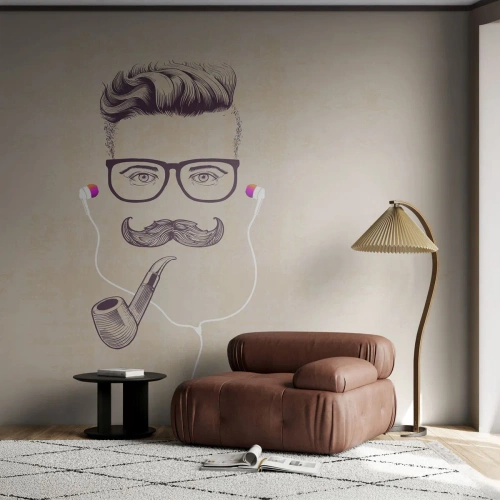 Photo Wallpaper Standard Eco - A Real Man? - Man, Abstraction, Pipe - 150x105 cm