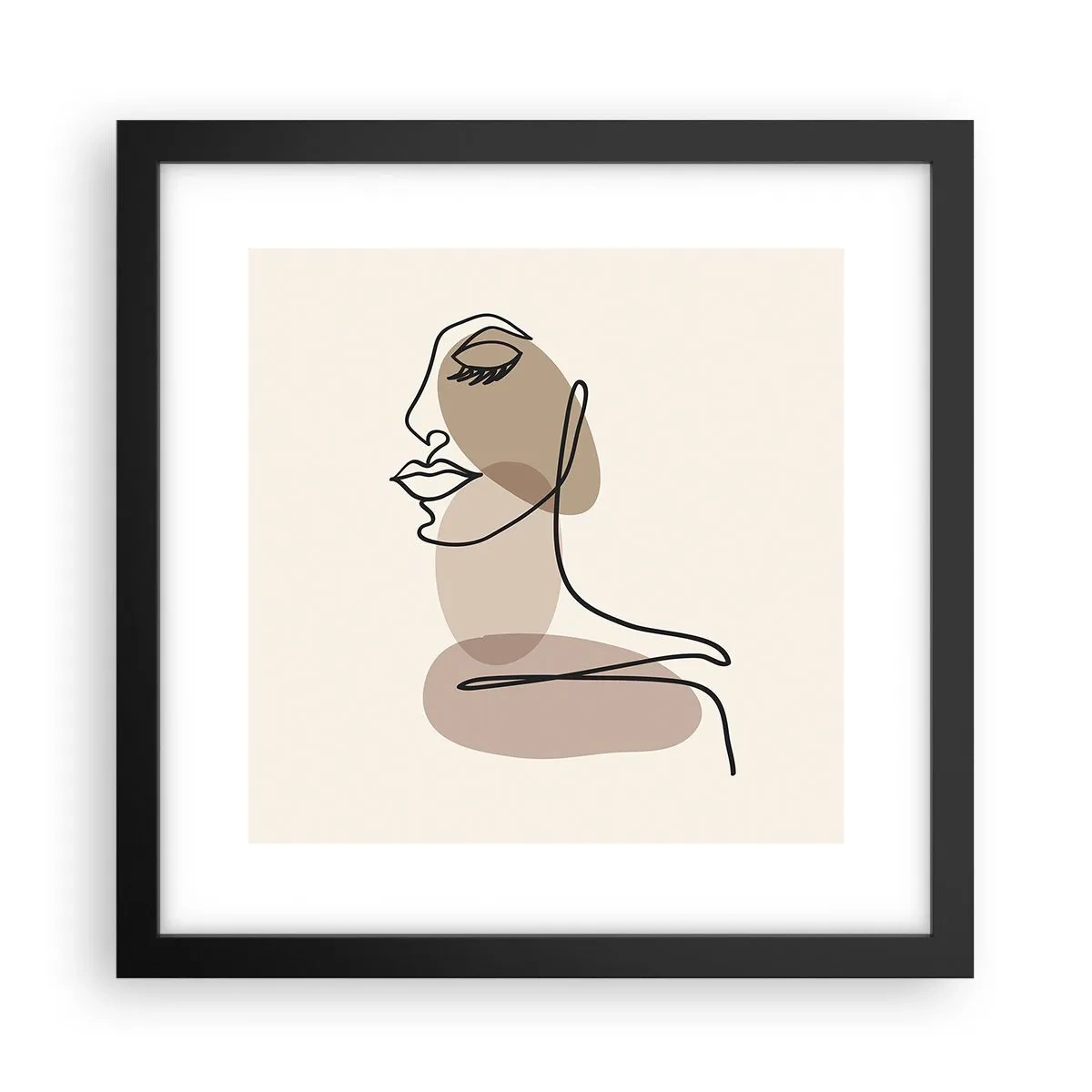 Poster in black frame - Listening to Herself - 30x30 cm