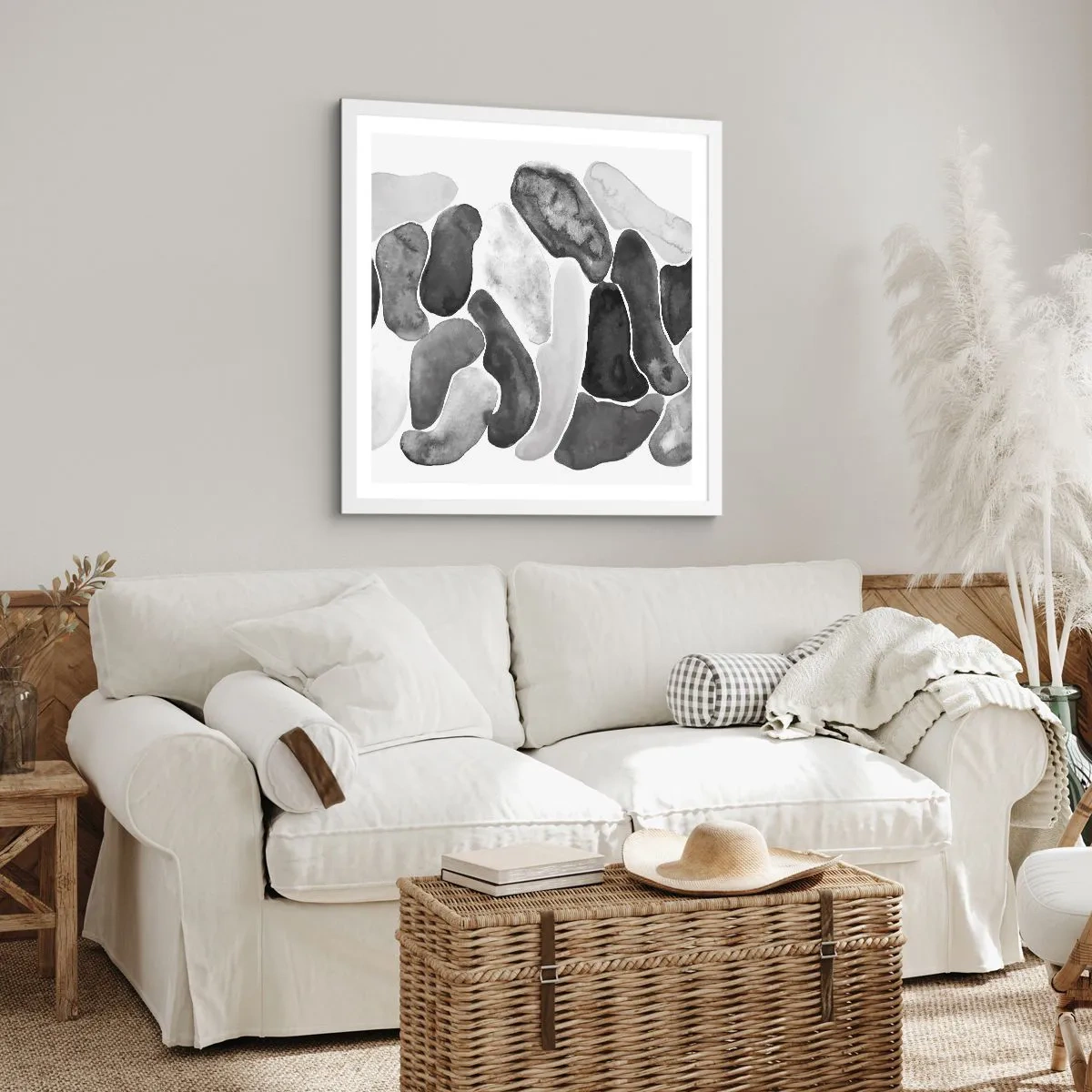 Poster in white frmae - Stone Abstract - 50x50 cm