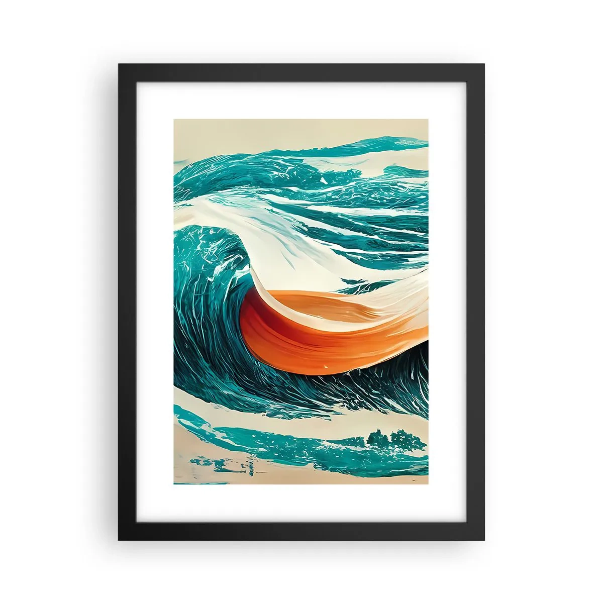 Poster in black frame - Surfer's Dream - 30x40 cm