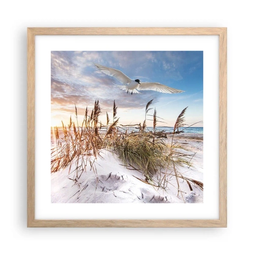 Poster in light oak frame - Wind from the Sea - 40x40 cm