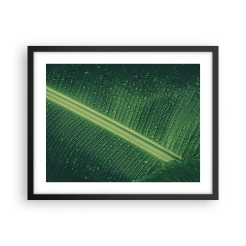 Poster in black frame - Structure of Green - 50x40 cm