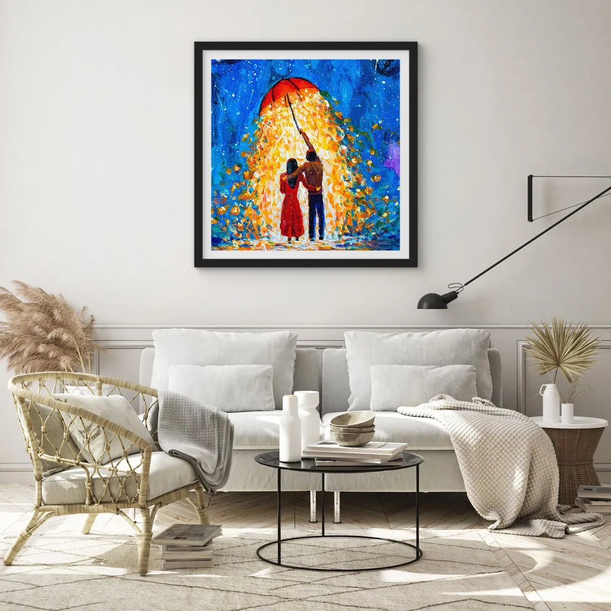 Poster in black frame - Magic of a Rainy Evening? - 30x30 cm