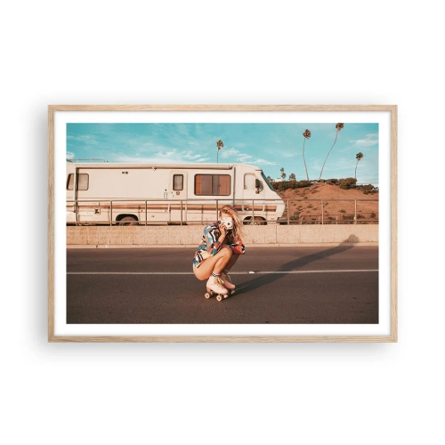 Poster in light oak frame - Smile, Please! - 91x61 cm