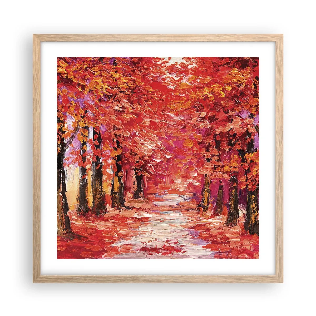 Poster in light oak frame - Autumnal Impression - 50x50 cm